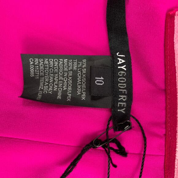 JAY GODFREY Size 10 Pink Silk Lycra Strapless Dress - Picture 5 of 5